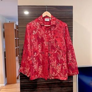 Chico’s Asian Style Red Button Down Blouse